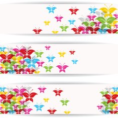 Abstract colorful butterfly design for website banner