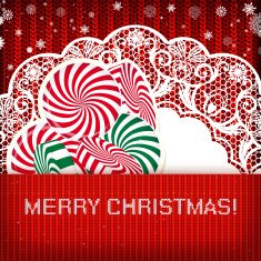 Christmas decorations on handmade knitted background N11