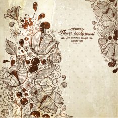 Abstract retro flowers background N5