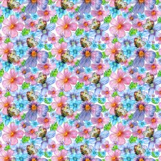 floral seamless texture of watercolor N3