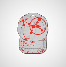 Abstract illustration on peaked cap N157