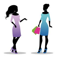 Woman's silhouette with bags N2