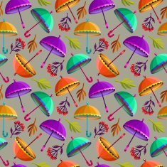 Pattern with colorful umbrellas