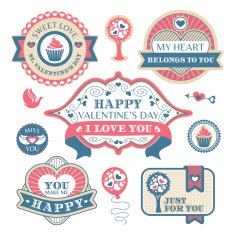 Valentine's day decorative labels