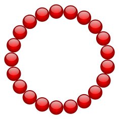 frame from red beads