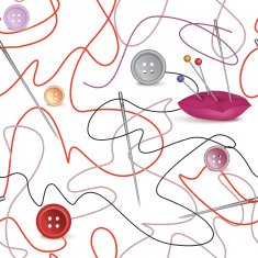 Needle and thread seamless pattern
