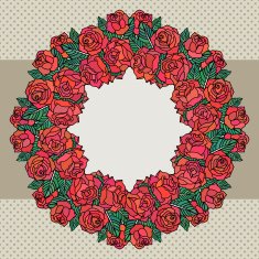 Old school frame with roses N2