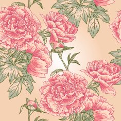 Elegance Seamless peony pattern