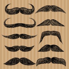 Different types of mustaches Retro style N3