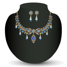 Golden necklace and earrings female N2
