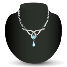 necklace with blue jewels N2