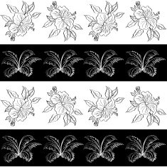 Seamless pattern contour flowers