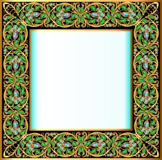 frame with jewels and geometric designs