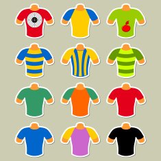 Set of multicolored t-shirts