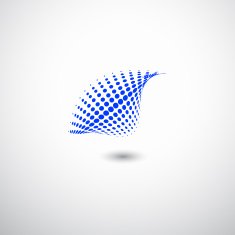 abstract blue wave dots pattern with gray background
