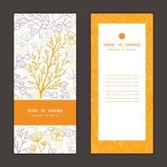 Vector magical floral vertical frame pattern invitation greeting cards set N2