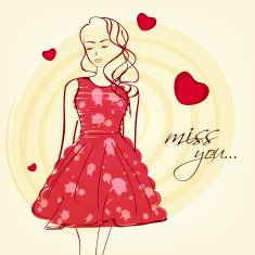 Young girl for Happy Valentines Day celebration