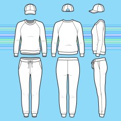 Sweatshirt cap and sweatpants set