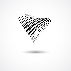 abstract black wave dots sign for design