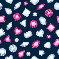 Seamless gemstones pattern on dark N2