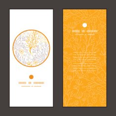 Vector magical floral vertical round frame pattern invitation greeting cards N3