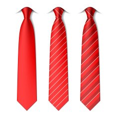 Red plain and striped ties