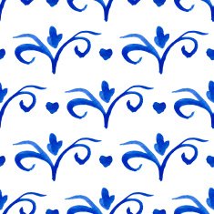 Seamless pattern with Dutch ornaments (Deflt blue style) N5