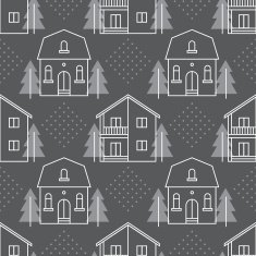 Seamless pattern with country houses N3