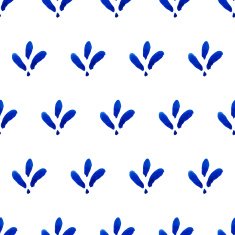 Seamless pattern with Dutch ornaments (Deflt blue style) N6