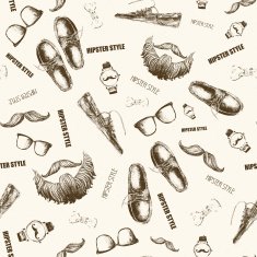 Seamless pattern with stylish hipster things N2