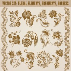 Set of vector damask ornaments N21