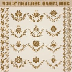 Set of vector damask ornaments N22