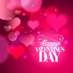 Happy Valentines day calligraphy design with hearts