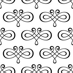 Abstract calligraphic swirls seamless pattern