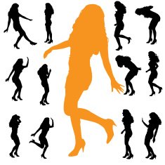 Vector silhouette of a woman N887