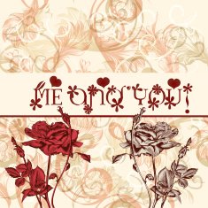 Greeting Valentine's Day card with roses me and you