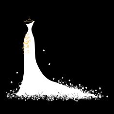 Wedding Dress White On Hangers N2