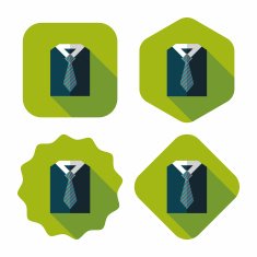 business shirt and tie flat icon with long shadow eps10 N33