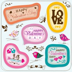 Valentines day cards with ornaments N6