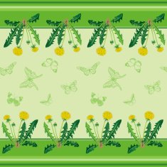 Yellow dandelions and green butterflies N2