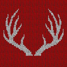 Decorative background with knitted deer horns N6