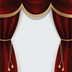 Theater curtain decorated with fringe and tassels N2
