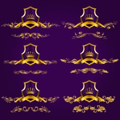 Luxury gold labels with laurel wreath N2