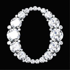 diamond letters with gemstones isolated on black N14