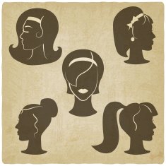 women's hairstyles old background
