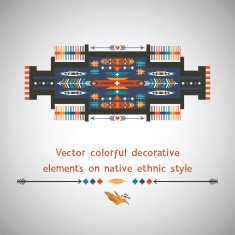 Colorful decorative element on native ethnic style N3