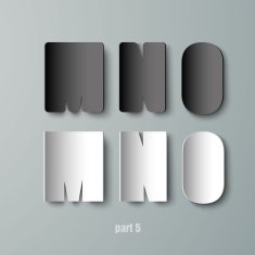 Vector Paper Graphic Alphabet white and black MNO