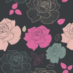Roses seamless patterns