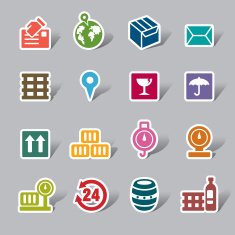 Logistics and Transport Color Icon Label N2