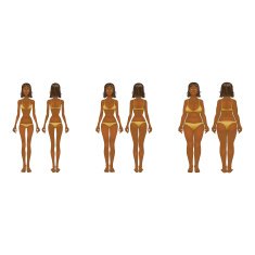 Fat and thin woman vector illustration normal anorexia body N12